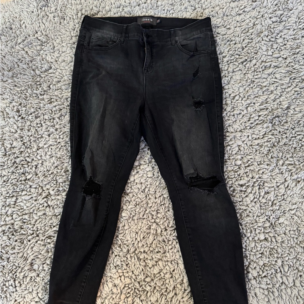 Torrid Bombshell Skinny Black Women’s Distressed Jeans